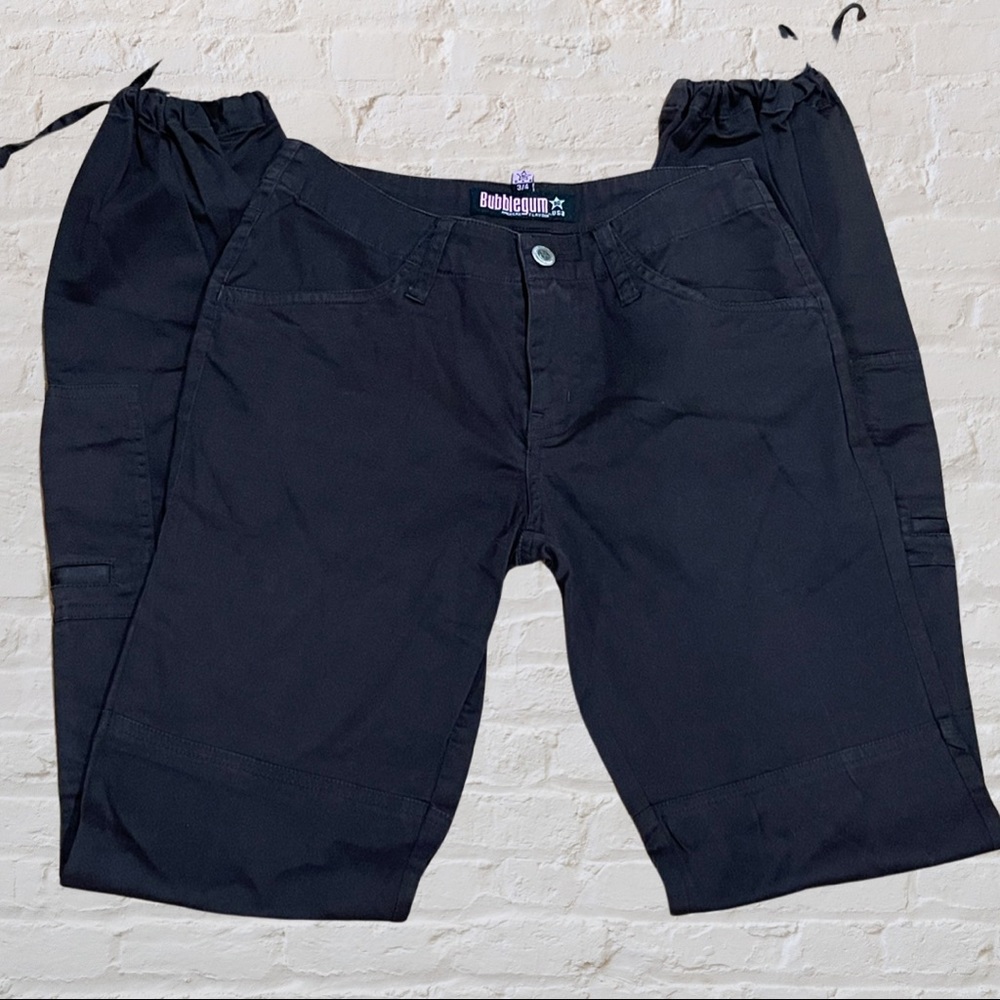 Chocolate Brown Bubblegum Drawstring Ankle Cargo Pants